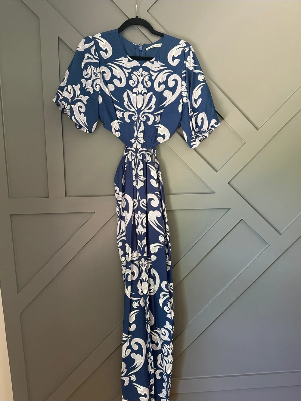 Abercrombie & Fitch Navy and White Printed Maxi Dress